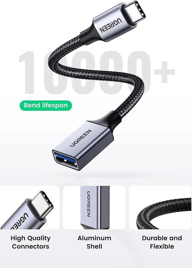 Alt view image 6 of 7 - UGREEN USB C to USB 3.0 Adapter Type C OTG Cable Thunderbolt 3 to USB Female Adapter OTG Cable Compatible for MacBook Pro 2020/2019/2018 MacBook Air/iPad Pro 2020 Dell XPS Galaxy Note20 Ultra S20