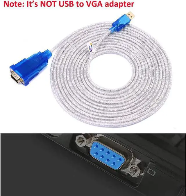 Alt view image 2 of 6 - DTECH 10 Feet USB 2.0 to RS232 DB9 Serial Port Adapter Cable with FTDI Chipset Supports Windows 11 10 8 7 and Mac Linux
