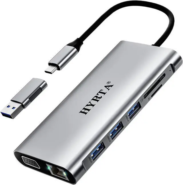 Main image of USB C Docking Station Dual Monitor,12 in 1 Displaylink Hub USB C 3.0 Universal Dock with HDMI,VGA,USB3.0,PD3.0,for MacBook Pro&Air/M1/M2//HP and More USB-C& A Ports Laptops