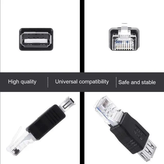 Alt view image 5 of 7 - 1x Type A USB2.0 Female to Ethernet RJ45 Male Plug Adapter Connector
