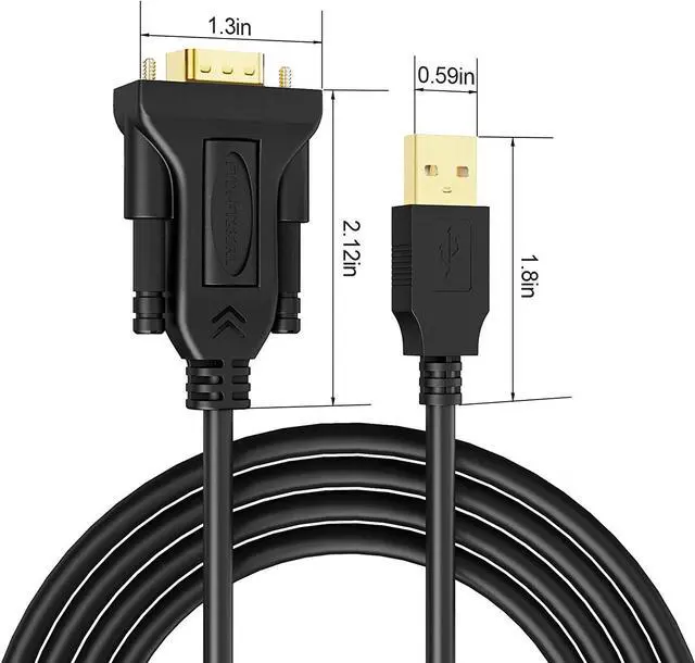 Alt view image 7 of 7 - USB to RS232 Adapter (FTDI Chipset), CableCreation 3 Feet RS-232 Male DB9 Serial Converter Cable for Windows 10, 8.1, 8,7, Vista, XP, 2000, Linux, Mac OS X 10.6 and Above,1M / Black