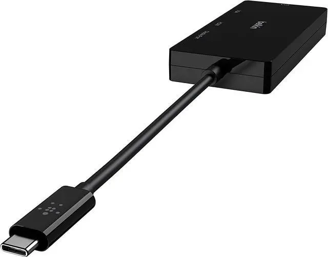 Alt view image 3 of 7 - Multiport USB-C Adapter (USB-C Video Adapter w/VGA DVI 4K HDMI 4K DisplayPort) Connect Your USB-C Laptop to Any Display (AVC003btBK)