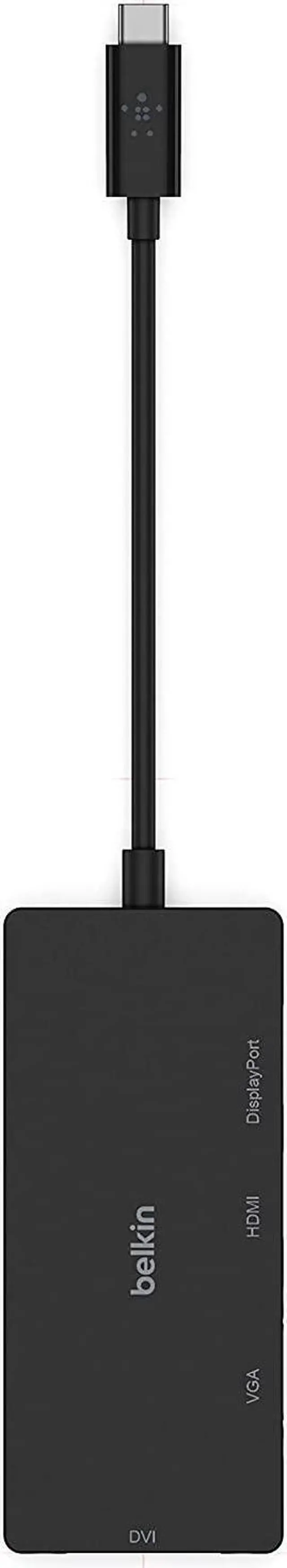 Alt view image 4 of 7 - Multiport USB-C Adapter (USB-C Video Adapter w/VGA DVI 4K HDMI 4K DisplayPort) Connect Your USB-C Laptop to Any Display (AVC003btBK)