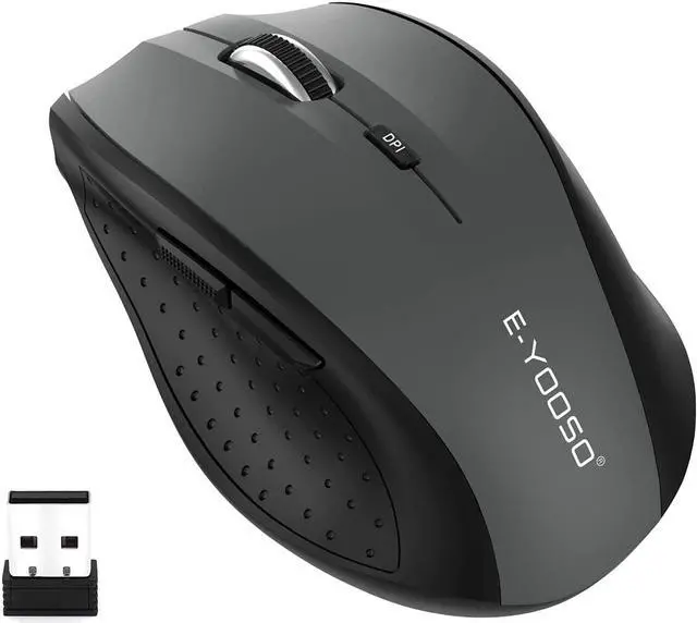 Main image of Wireless Mouse Computer Mouse 18 Months Battery Life Cordless Mouse 5 Level 2400 DPI 6 Button Ergo Wireless Mice 2.4G Portable USB Wireless Mouse for Laptop Mac Chromebook PC Windows