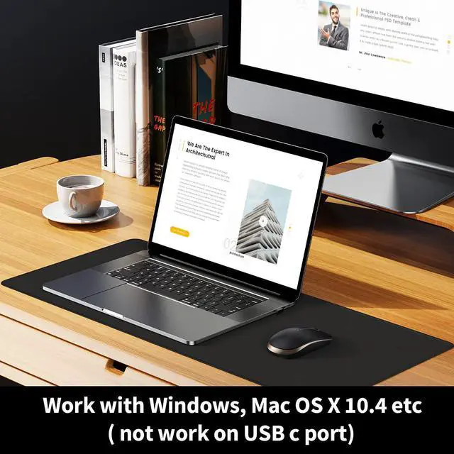 Alt view image 5 of 7 - Wireless Mouse Vssoplor 2.4G Slim Portable Computer Mice with Nano Receiver for Notebook PC Laptop Computer-Black and Gold