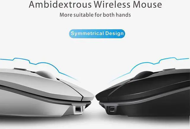 Alt view image 7 of 7 - Q5 Slim Rechargeable Wireless Mouse 2.4G Portable Optical Silent Ultra Thin Wireless Computer Mouse with USB Receiver and Type C Adapter Compatible with PC Laptop Desktop (Rose Gold)