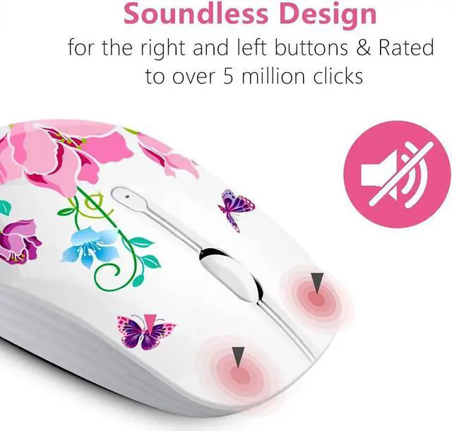 Main image of Wireless Mouse with Nano Receiver for PC, Laptop, Notebook, Computer, MacBook, Less Noise, Portable Mobile Optical Mice