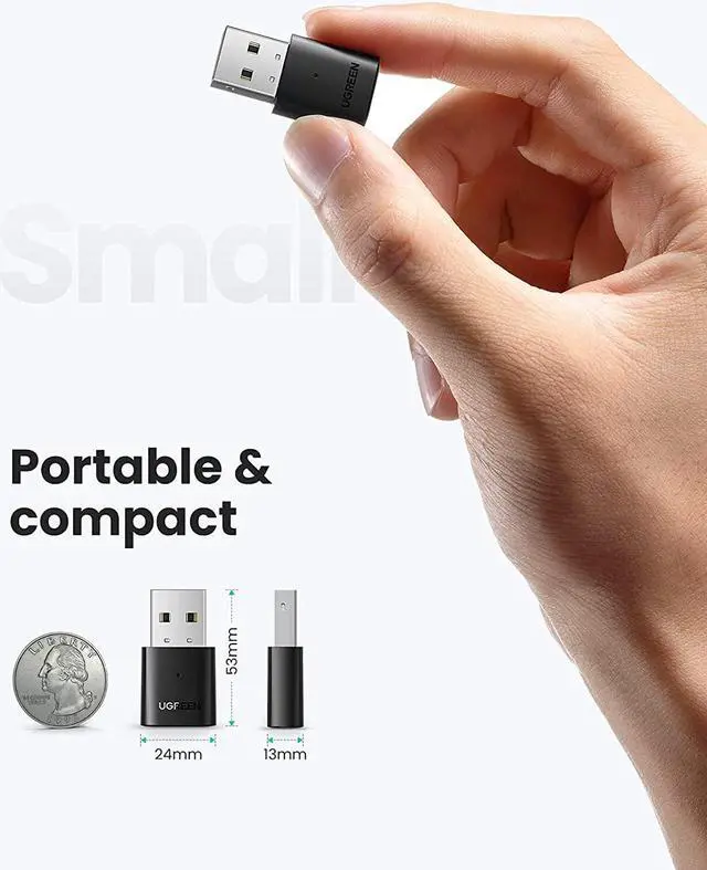 Alt view image 7 of 7 - UGREEN Bluetooth Adapter for PC USB Bluetooth 5.0 Receiver Dongle Mini Size Wireless Computer Adapter Compatible with Desktop Laptop Mouse Keyboard Printer Speaker Support Windows 11/10/8.1/8/7