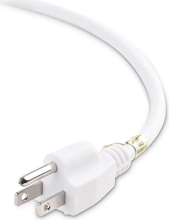 Alt view image 3 of 5 - Cable Matters 2-Pack 16 AWG Heavy Duty Power Extension Cord 6 ft in White UL Listed (Power Cord Extension / 3 Prong Extension Cords NEMA 5-15P to NEMA 5-15R)