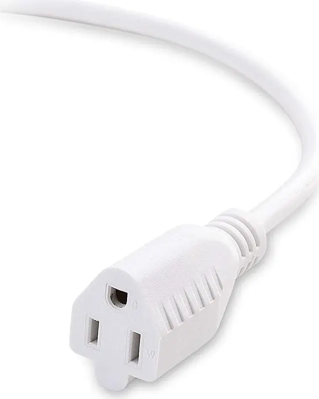 Alt view image 4 of 5 - Cable Matters 2-Pack 16 AWG Heavy Duty Power Extension Cord 6 ft in White UL Listed (Power Cord Extension / 3 Prong Extension Cords NEMA 5-15P to NEMA 5-15R)