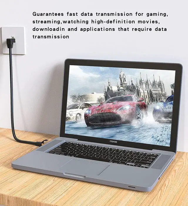 Alt view image 6 of 7 - 2Pack 90 Degree Cat6a Ethernet Cable Shielded 1.5ft Downward Angle, FTP-Cat6 Right Angle ethernet Patch Cable Short RJ45 Network Cable Short for 10Gpbs-Black