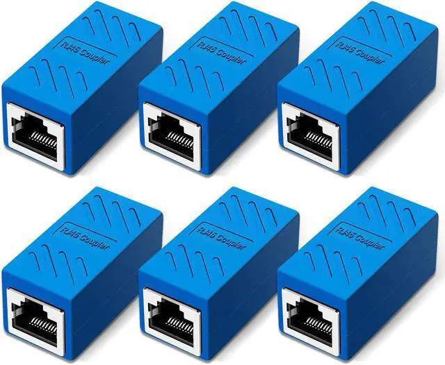 Main image of RJ45 Network Coupler, Ethernet Cable Extender Female to Female, Cat6 Inline Coupler Connector, for Cat7/Cat6/Cat5/Cat5e Ethernet Extension Cable (6 PCS Blue)