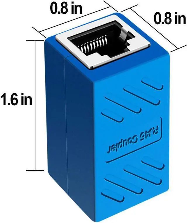 Alt view image 5 of 7 - RJ45 Coupler Ethernet Extension Connector Cat7 Cat6 Cat5e Ethernet Coupler Female to Female(Blue 5 Pack)