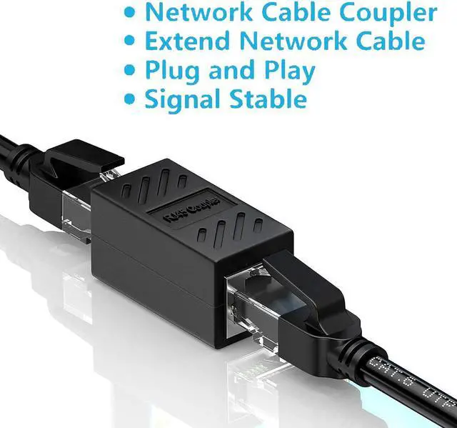Alt view image 2 of 7 - Vszerda RJ45 Coupler, in Line Coupler Ethernet Coupler Cat8/ Cat7/ Cat6/ Cat5e/ Cat5 Ethernet Cable Extender Adapter Female to Female (10 Pack Black)