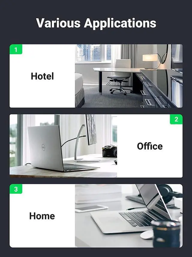 Alt view image 7 of 7 - UGREEN Ethernet Extension Cable Cat6 LAN Cable Extender Cat 6 RJ45 Network Patch Cord Male to Female Connector for Router Modem Smart TV PC Computer Laptop 6FT