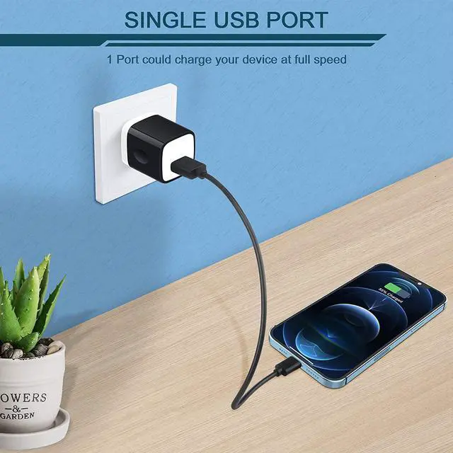 Alt view image 6 of 7 - AILKIN USB Charger Wall Plug, 5Pack-1Port Fast Charging Outlet AC Power Adapter Block Cube Box Brick for Apple iPhone, Samsung Galaxy, Android or Type C Phones Charge Multi USB Base Fast Charging
