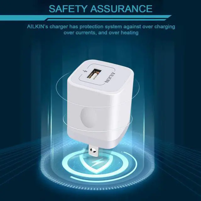 Alt view image 5 of 7 - AILKIN USB Charger Wall Plug, [5Pack-1Port] Fast Charging Outlet AC Power Adapter Block Cube for iPhone, iPad, Samsung, Camera, Android or Type C Phones & Tablets Charge Multiple USB Hub Station Base