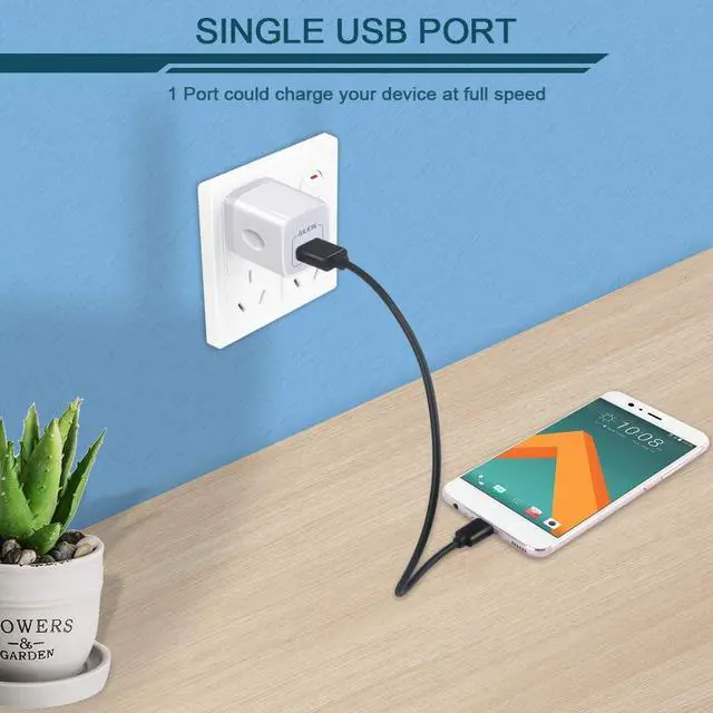 Alt view image 6 of 7 - AILKIN USB Charger Wall Plug, [5Pack-1Port] Fast Charging Outlet AC Power Adapter Block Cube for iPhone, iPad, Samsung, Camera, Android or Type C Phones & Tablets Charge Multiple USB Hub Station Base