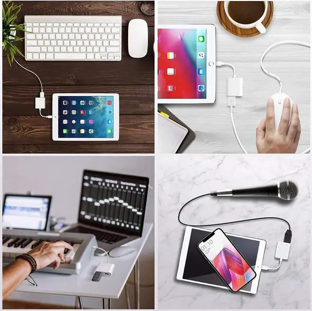 Alt view image 4 of 7 - Lightning to USB 3.0 OTG Adapter for iPhone iPad USB Camera Adapter with Fast Charging Port