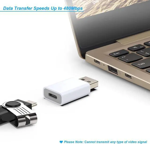 Alt view image 3 of 7 - USB Male to USB C Female Adapter Compatible with Apple MagSafe Charger USB Type-C to A Charger Cable Connector for iPhone 11 12 Mini Pro Max MacBook iPad Samsung Galaxy Note Google Pixel 5 4 3 2 XL