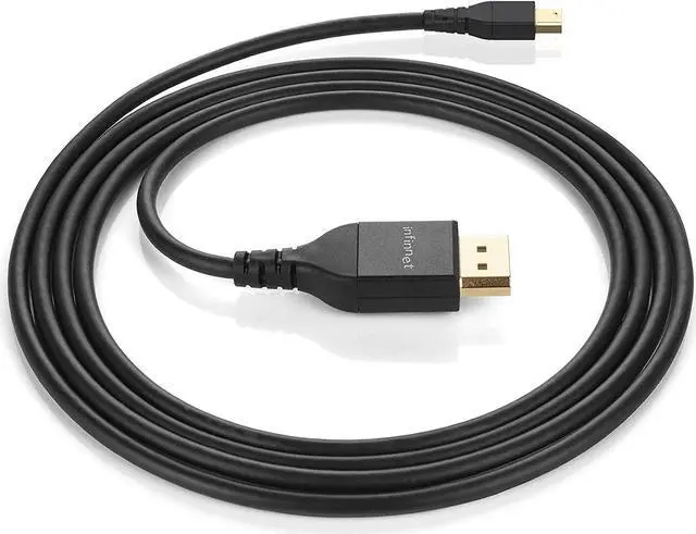 Alt view image 2 of 5 - Mini DisplayPort to DisplayPort 1.4 1.4a Cable 8K 60Hz 4K 144Hz 120Hz 160Hz 2K 280Hz 240Hz 1080p 390Hz 360Hz Display Port to Mini DisplayPort DP 1.4 HBR3 HDR VESA Certified Cord 2m (6 feet)