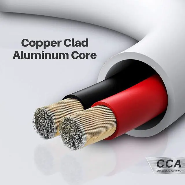 Alt view image 4 of 7 - GearIT 16/2 Speaker Wire (100 Feet) 16 Gauge (Copper Clad Aluminum) - Fire Safety in Wall Rated Audio Speaker Wire Cable / CL2 Rated / 2 Conductors - CCA, 100ft