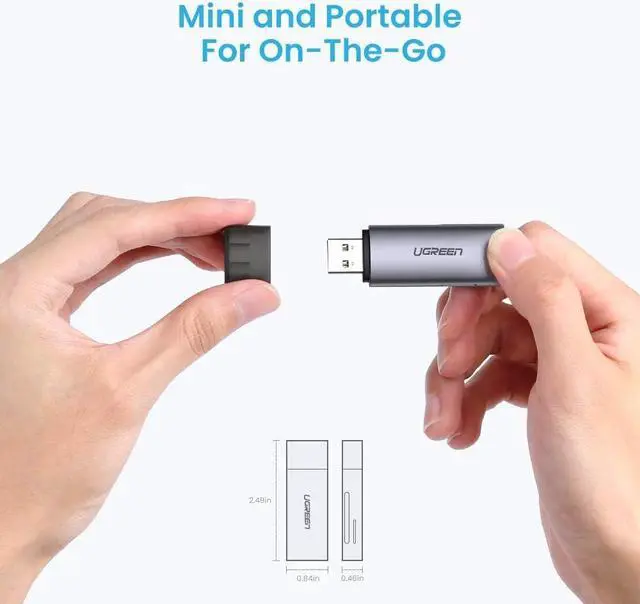 Alt view image 7 of 7 - UGREEN SD Card Reader USB 3.0 Memory Card Reader Adapter Aluminum Dual Slot for SD SDXC SDHC MMC RS-MMC Micro SD TF Micro SDXC Micro SDHC UHS-I for Mac Windows Linux Chromebook PS4 PC