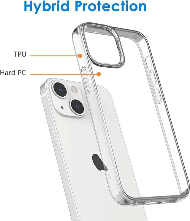 Alt view image 3 of 6 - Case for iPhone 13 Mini 5.4-Inch Non-Yellowing Shockproof Phone Bumper Cover Anti-Scratch Clear Back (Clear)