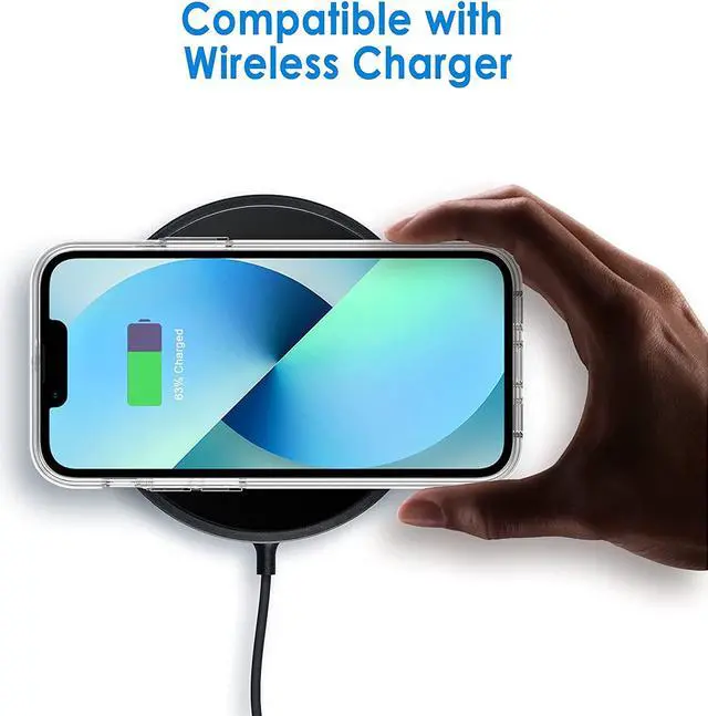 Alt view image 4 of 6 - Case for iPhone 13 6.1-Inch, Non-Yellowing Shockproof Phone Bumper Cover, Anti-Scratch Clear Back (Clear)