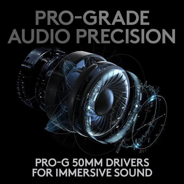 Alt view image 5 of 7 - G PRO X Wireless Lightspeed Gaming Headset Gen 1: Blue VO!CE Mic Filter Tech, 50 mm PRO-G Drivers, and DTS Headphone:X 2.0 Surround Sound - Black