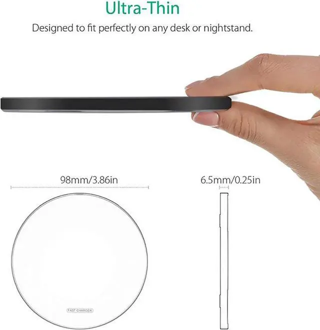 Alt view image 7 of 7 - Fast Wireless Charger 20W Max Wireless Charging Pad Compatible with iPhone 16/16 Pro/15/14/13/12/SE/11/XS Max/XR AirPodsWireless Charge Mat for  Galaxy S25/S24/Note Pixel/LG G8