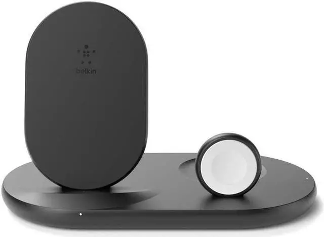 Alt view image 10 of 20 - belkin 3-in-1 wireless charger (wireless charging station for iphone, apple watch, airpods) wireless charging dock, iphone charging dock, apple watch charging stand