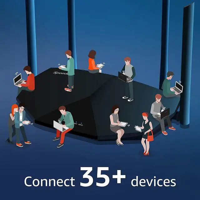 Alt view image 4 of 7 - High Speed Pro WiFi Router - Dual Band AC2100 Wireless Router for Streaming & Gaming Up to 35 Devices 2000 sq.ft Coverage 4X4 MU-MIMO USB Port Parental Control (Model: K8)