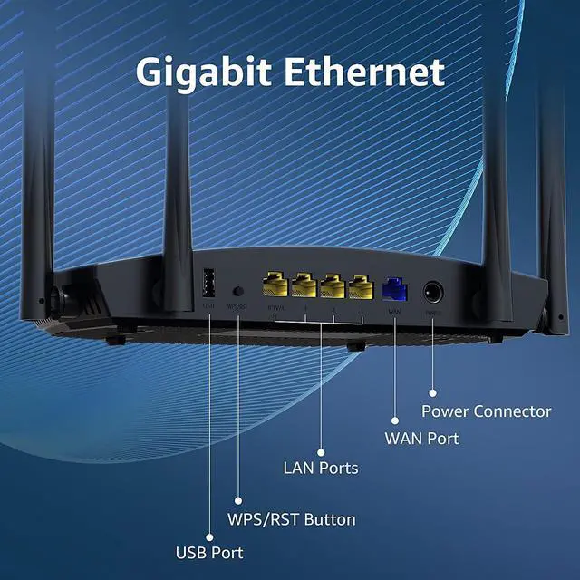 Alt view image 7 of 7 - High Speed Pro WiFi Router - Dual Band AC2100 Wireless Router for Streaming & Gaming Up to 35 Devices 2000 sq.ft Coverage 4X4 MU-MIMO USB Port Parental Control (Model: K8)