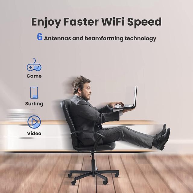 Gigabit WiFi Router, AC2100 Dual Band High Speed Wireless Router, 6  Antennas, MU-MIMO for Superb 2300 Sq.Ft Coverage & 30+ Devices, Easy Setup