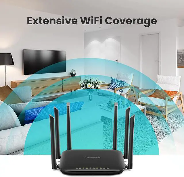 Alt view image 3 of 6 - Gigabit WiFi Router AC2100 Dual Band High Speed Wireless Router for Home & Gaming 6 Antennas MU-MIMO for Superb 2300 Sq.Ft Coverage & 30+ Devices Easy Setup Parental Control(Model: G6)