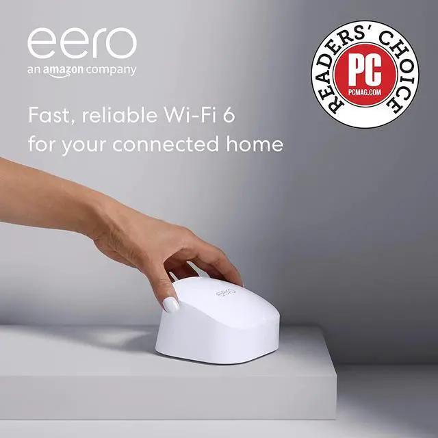 Main image of Amazon eero 6 dual-band mesh Wi-Fi 6 router with built-in Zigbee smart home hub