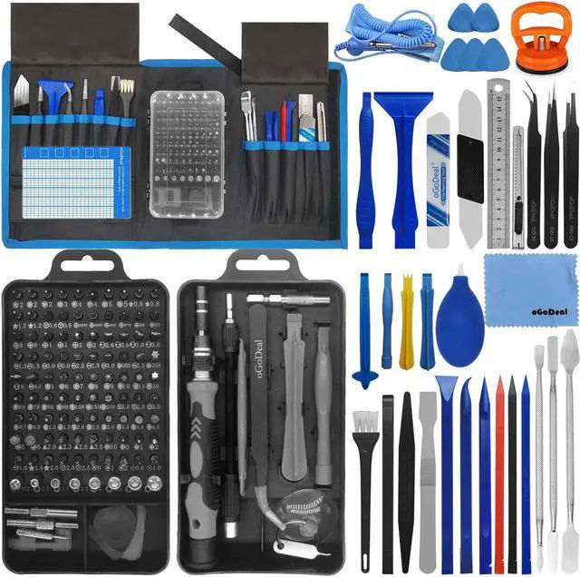 Main image of 155 in 1 Computer Repair Kit Professional Electronic Repair Kit for Computer iPhone Laptop PC Tablet Cell phone Nintendo PS3 PS4 Xbox Macbook Camera Toy Drone Black