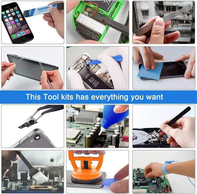Alt view image 6 of 7 - 155 in 1 Computer Repair Kit Professional Electronic Repair Kit for Computer iPhone Laptop PC Tablet Cell phone Nintendo PS3 PS4 Xbox Macbook Camera Toy Drone Black