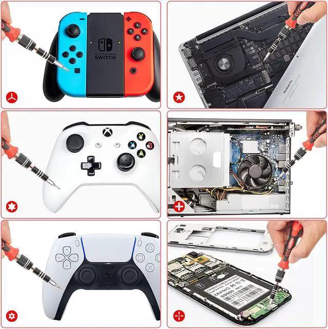 Alt view image 5 of 7 - STREBITO Precision Screwdriver Set 124-Piece Electronics Tool Kit with 101 Bits Magnetic Screwdriver Set for Computer, Laptop, Cell Phone, PC, MacBook, iPhone, PS4, PS5, Xbox Repair