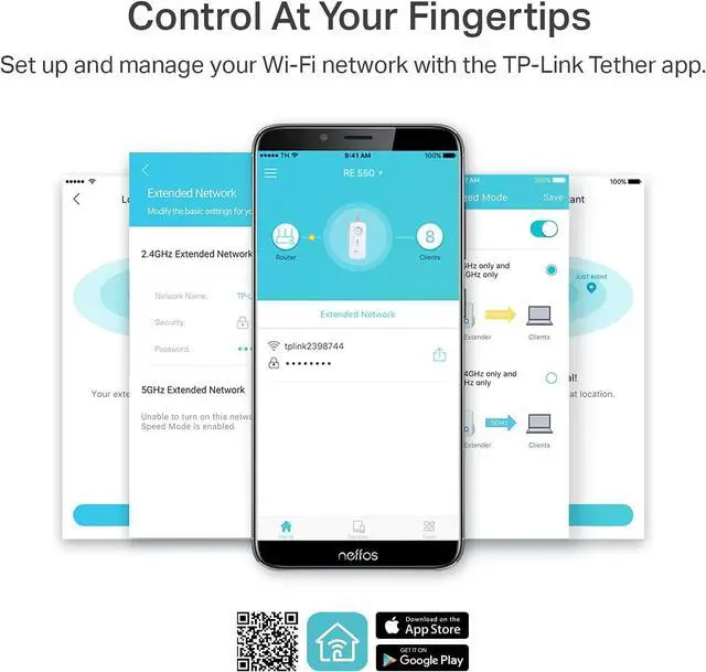 Alt view image 7 of 7 - TP-Link AC1900 WiFi Extender (RE550), Covers Up to 2800 Sq.ft and 35 Devices, 1900Mbps Dual Band Wireless Repeater, Internet Booster, Gigabit Ethernet Port