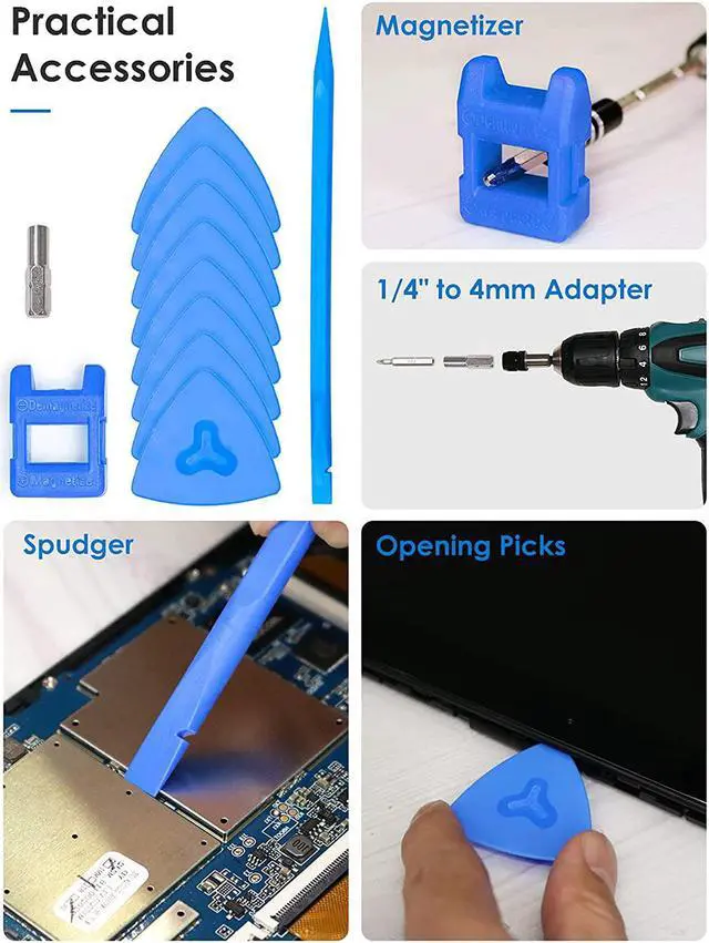 Alt view image 3 of 7 - Precision Screwdriver Set 124-Piece + Anti Static Wrist Strap Bundle, Electronics Repair Toolkit for Computer, iPhone, Laptop, Cell Phone, Macbook, PS4/5, Tablet