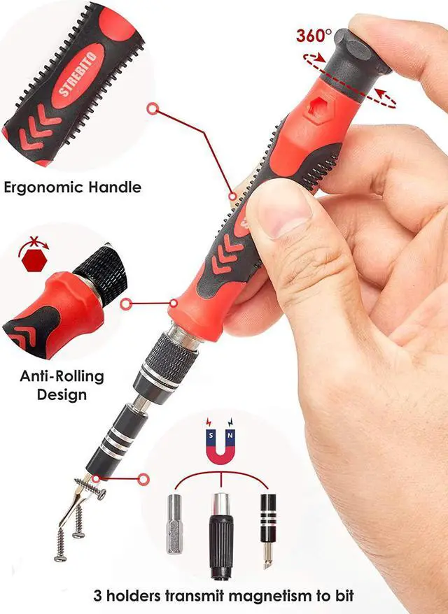 Alt view image 2 of 7 - Precision Screwdriver Set 124-Piece + 11-Piece Spudger Pry Tool Kit Bundle, Plastic & Metal Spudger Tool for iPhone, Laptop, iPad, Cell Phone, MacBook, Tablet, Computer, Electronics Repair