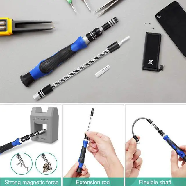 Alt view image 4 of 7 - ORIA Precision Screwdriver Set, 86 in 1 Screwdriver Repair Tool Kit, Screwdriver Kit with Portable Bag for Game Console, Tablet, PC, Smartphone, Other Electronics, Blue