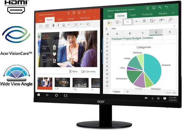 Alt view image 3 of 5 - Kensington USB 3.0 Dual Display Docking Station for Windows, MacBooks, and Surface (K33972US) & Acer 21.5 Inch Full HD (1920 x 1080) IPS Ultra-Thin Zero Frame Computer Monitor (HDMI & VGA Port)