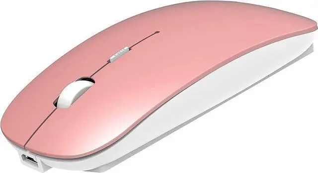 Main image of 2.4GHz Wireless Bluetooth Mouse, 3 Adjustable DPI, Dual Mode Slim Rechargeable Wireless Mouse Silent USB Mice,Compatible for Laptop Windows Mac Android MAC PC Computer (Rose Gold)
