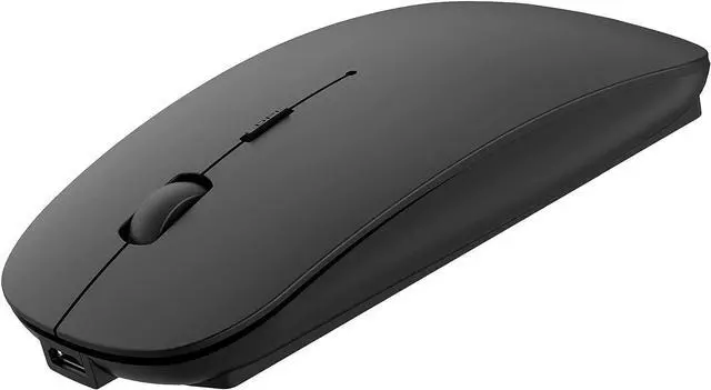 Main image of 2.4GHz Wireless Bluetooth Mouse, 3 Adjustable DPI, Dual Mode Slim Rechargeable Wireless Mouse Silent USB Mice,Compatible for Laptop Windows Mac Android MAC PC Computer (Black)