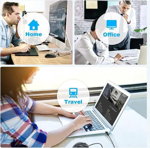 Alt view image 7 of 7 - TECKNET Wired Mouse USB Wired Computer Mouse 3600DPI 4 Adjustable Levels 6-Button Ergonomic Mice Home and Office Mouse for Laptop PC Desktop Notebook - Grey