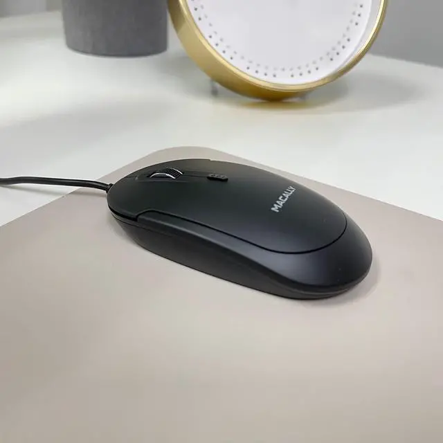 Alt view image 7 of 7 - Macally Quiet Wired Mouse for Laptop or Desktop USB Computer Mouse Wired with Optical Sensor and Adjustable DPI - Comfortable Corded Mouse for PC Windows Chromebook Mac Notebook - Black