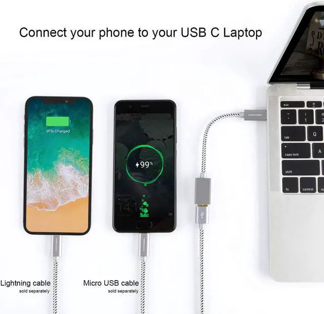 Alt view image 5 of 7 - USB3.1 USB Female to USB C Adapter 0.5 FT CableCreation USB C to USB A Female Adapter Cable OTG 5Gbps Data Female USB A to C Male for MacBook Pro Air XPS 13 15 S21 S20 S10 etc, 0.15m Space Gray